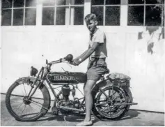  ??  ?? BELOW Blackley and his Humber motorcycle.