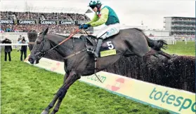  ??  ?? High point: Sam Thomas and Denman clear the final fence in the 2008 Gold Cup