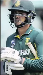  ??  ?? QUINTON DE KOCK