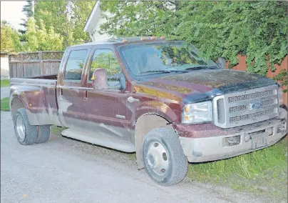  ?? CP PHOTO ?? A truck suspected to be involved in a fatal hit-and-run in Calgary is shown in this June 2015 handout photo. Maryam Rashidi, 35, was killed while trying to stop a driver from leaving the Centex gas station in Calgary who failed to pay for $113 worth of...