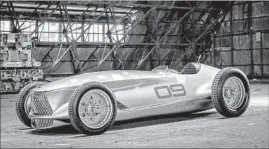  ?? Infiniti ?? INFINITI says its Prototype 9 is like a vehicle Nissan would have raced against Bugattis and Maseratis in the 1940s — if Nissan had been racing back then.