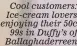  ??  ?? Cool customers: Ice-cream lovers enjoying their 50c 99s in Duffy’s of Ballaghade­rreen