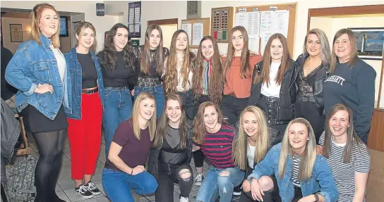  ??  ?? Members of Montrose Ladies FC on a fundraisin­g night out. The team’s future is in doubt after the league ruling. Picture: Paul Reid.