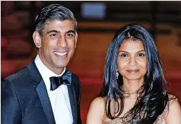  ?? ?? Chancellor Rishi Sunak alongside his wife Akshata Murty