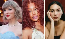  ?? Composite: Getty, Reuters, Shaniqwa Jarvis ?? Taylor Swift, SZA and Olivia Rodrigo – three of the top nominees at 2024’s Grammy awards.