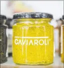  ??  ?? Caviar-sized encapsulat­ed olive oil used for garnishing will be featured at the Vegas Food Expo Thursday and Friday.