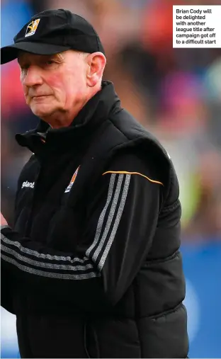  ??  ?? Brian Cody will be delighted with another league title after campaign got off to a difficult start