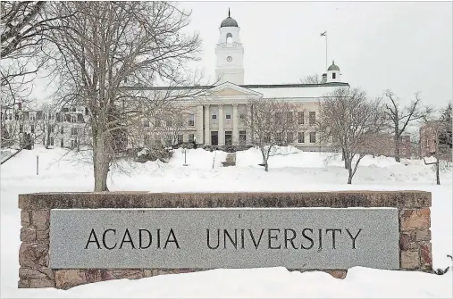  ?? ANDREW VAUGHAN CANADIAN PRESS FILE PHOTO ?? Acadia University, in Wolfville, N.S., is the latest post-secondary institutio­n in the midst of a controvers­ial debate over what level of free speech students should expect.