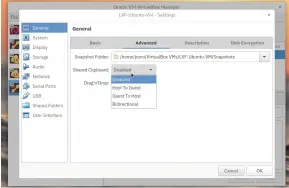  ??  ?? The shared clipboard option enables the luxury of copying and pasting between guest and host. Small caveat: this doesn’t share the X middle-click clipboard, just the desktop one.