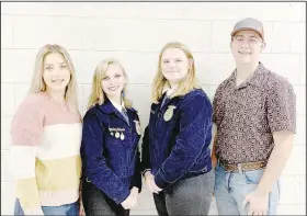  ?? (NWA Democrat-Gazette/Lynn Kutter) ?? Lincoln FFA poultry judging team finished in second place in the national competitio­n in October in Indianapol­is, Ind. Team members were Paige Umberson (from left), Symphony Richards, Lauren Horn, Kaleb Barenberg. Umberson and Barenberg have graduated and now are college students.