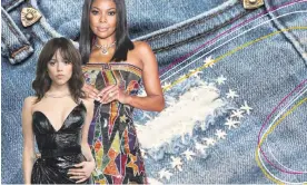  ?? Composite: NurPhoto/Rex/Shuttersto­ck; Gina Kelly/Alamy; AFP/Getty Images ?? Jenna Ortega (left) and Gabrielle Union wore vintage Versace dresses to awards shows this week.
