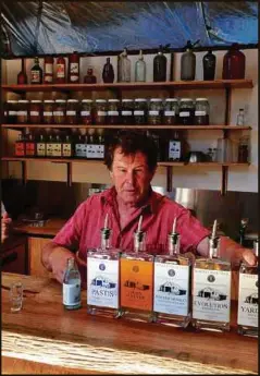  ??  ?? Simon Brooke-Taylor and his small batch of Australian spirits.