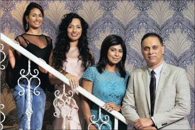  ?? PICTURE: BONGANI MBATHA ?? Mishka Gounden, Kajal Maharaj, Jailoshini Naidoo and Koobeshen Naidoo, who make up the Rampersad family in a new local e.tv daily drama series, airs next month.