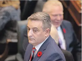  ?? CHRIS YOUNG THE CANADIAN PRESS ?? The Ontario Government House Leader Paul Calandra says the provincial government will release its fall economic statement Wednesday, which will highlight ongoing work to eliminate a projected $10.3-billion deficit.