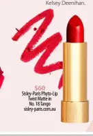  ??  ?? $60 Sisley-Paris Phyto-Lip Twist Matte in No. 18 Tango sisley-paris.com.au