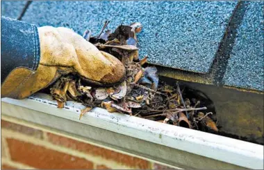 ?? DREAMSTIME ?? Regularly cleaning gutters can prevent water damage.