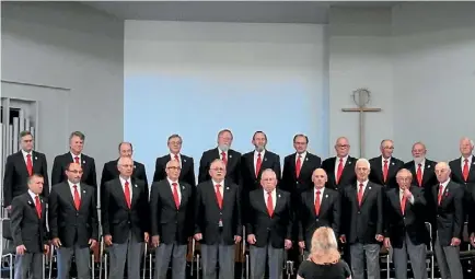  ?? PHOTO: HELEN GORDON/SUPPLIED ?? The Wanganui Male Voice Choir will join the Taihape Arcadian Singers for a concert in Taihape.