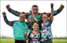  ??  ?? Former Donegal GAA star and TG4 Cúl Camps TV show coach, Kevin Cassidy, was on hand, with his children Aoife, Nia and Fionn, to launch the Kellogg’s GAA Cúl Camps on-pack competitio­n.