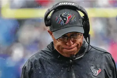  ?? Brett Coomer / Staff file photo ?? David Culley finished his first and only season as head coach with four wins. Texans leadership and players praised Culley for his consistenc­y, but that proved not to be enough to keep his job as the team continues to rebuild.