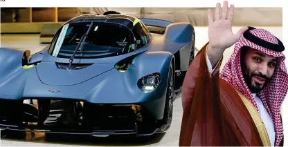  ?? ?? On track: The new Aston Martin Valkyrie and Crown Prince Mohammed bin Salman