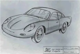  ??  ?? Below right: This is the sole surviving drawing of the proposed coupé, which Andrea found in the archives