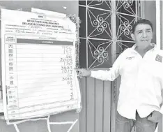  ??  ?? Gilberto Barrientos Coyotzi alias “Chuchito”, candidato que ganó la elección en Mazatán y asegura le quieren robar el triunfo.