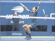  ?? JULIE JACOBSON — THE ASSOCIATED PRESS ?? Novak Djokovic celebrates after defeating Juan Martin del Potro in the men’s final of the U.S. Open on Sunday.