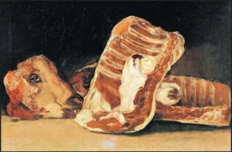  ?? [Foto: Austrian Archives (Ö)/Brandstätt­er Images/Picturedes­k] ?? Francisco de Goya, Stillleben mit Schafskopf.