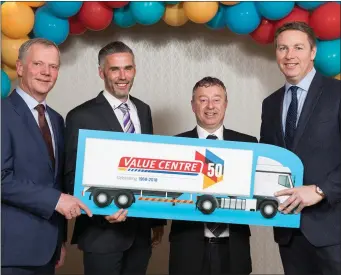  ??  ?? John Moane, Managing Director, Wholesale Division, BWG Foods; Vincent Browne, Regional Manager; Niall Murphy, Branch Manager, Value Centre, Wexford; and Paul Bealin, Head of Sales, Value Centre.