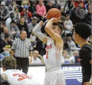  ??  ?? Versailles senior Justin Ahrens had 26 points in a 65-50 win over Sidney 65-50 on Jan. 14, lifting him into second place on the all-time MAC career scoring list.