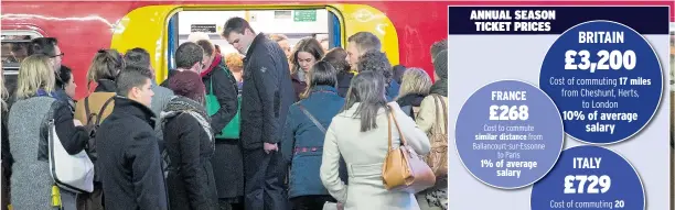  ?? Picture: DANIEL LEAL-OLIVAS / AFP ?? Commuters trying to cram into an already crowded train carriage at Clapham Junction in south London