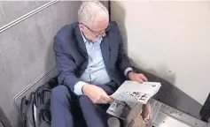  ??  ?? Mr Corbyn sitting on the floor in footage released by Labour