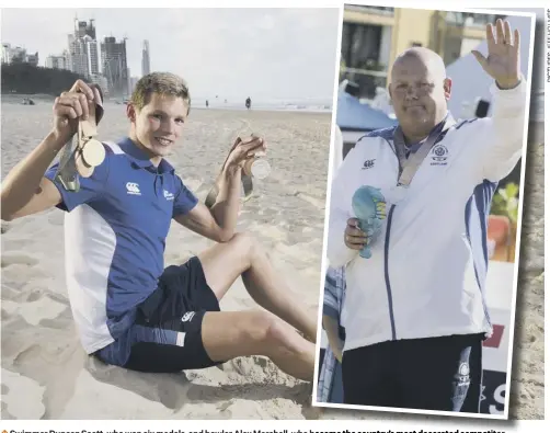  ??  ?? 0 Swimmer Duncan Scott, who won six medals, and bowler Alex Marshall, who became the country’s most decorated competitor, epitomised the excellence of Team Scotland’s effort at the Commonweal­th Games, according to performanc­e director Mike Whittingha­m.