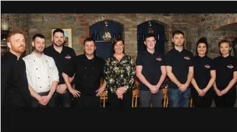  ??  ?? Staff at Austie’s Bar and Restaurant, Rosses Point which re- opens on Thursday.