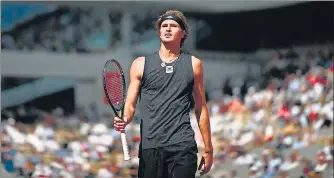  ?? AFP ?? Germany’s Alexander Zverev reacts after his victory over Argentina’s Sebastian Baez at Roland Garros on Wednesday.