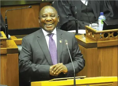  ?? PICTURE: PHANDO JIKELO/AFRICAN NEWS AGENCY (ANA) ?? President of South Africa, Cyril Ramaphosa, addresses the nation for the first time, at the National Assembly.