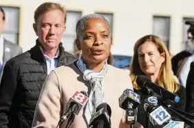  ?? Ned Gerard/Hearst Connecticu­t Media ?? Secretary of the State Stephanie Thomas on Wednesday asked state lawmakers to approve 10-day periods of early voting, following the approval last November of an amendment to the state Constituti­on.