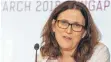  ?? FOTO:DPA ?? EU-Handelskom­missarin Malmström versucht die Stahlzölle vor Freitag abzuwenden.