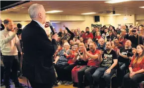 ??  ?? Jeremy Corbyn makes a speech at Barry Island Sports and Social Club