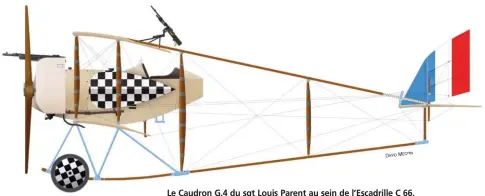  ?? DAVID MÉCHIN ?? Le Caudron G.4 du sgt Louis Parent au sein de l’Escadrille C 66.