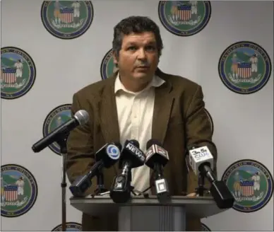  ?? LIVESTREAM SCREENSHOT ?? Madison County Public Health Director Eric Faisst speaking at a press briefing on May 5 concerning a recent outbreak of COVID-19