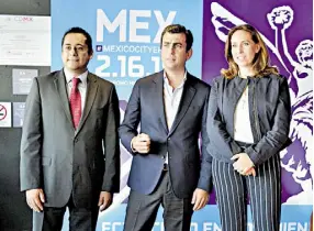  ??  ?? Vicente Magaña (ABB Country Manager México), Alberto Longo (CEO Adjunto y Director del Campeonato) y Maru Escobedo (CEO de BMW México).