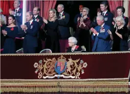  ?? AFP ?? The late Queen and family at the Legion’s Festival of Remembranc­e in 2019