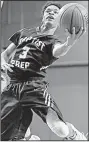  ?? Arkansas Democrat-Gazette/ MITCHELL PE MASILUN ?? Baptist Prep’s Javion Collins goes for a basket during the boys Class 4A state championsh­ip game Saturday.