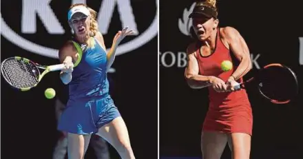  ?? AFP PIC ?? Caroline Wozniacki (left) and Simona Halep will meet in the final today where the No 1 ranking will be on the line.