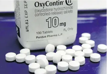  ?? — THE ASSOCIATED PRESS FILES ?? B.C. has launched a proposed class-action suit against dozens of pharmaceut­ical companies, including OxyContin-maker Purdue Pharma.