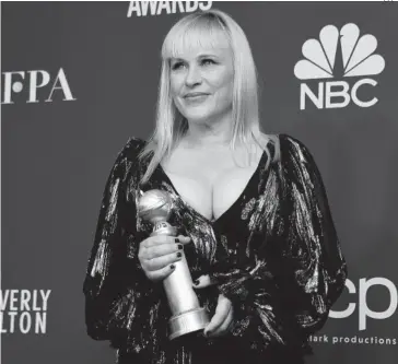  ?? EFE ?? >Patricia Arquette recogió en 2015 su Óscar como mejor actriz de reparto por ‘Boyhood’, una película más allá del afán lucrativo, según la actriz.