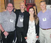  ??  ?? From left, Maple Leaf Foods’ John Stewart, Sobeys’ Bryon Feener, Maple Leaf Foods’ Stefanie Davenport and Martin Kearns.