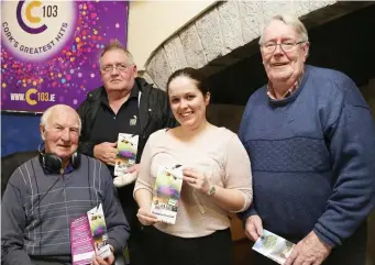  ??  ?? Right: Con O’Sullivan, Louise Bourke, and Jack Roche of IRD Duhallow pictured with C103 Presenter Jimmy Reidy at the launch of this year’s Bealtaine Festival in Freemount.