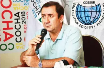  ?? CARLOS LÓPEZ ?? Marco Arze, presidente de Comité Olímpico Boliviano.